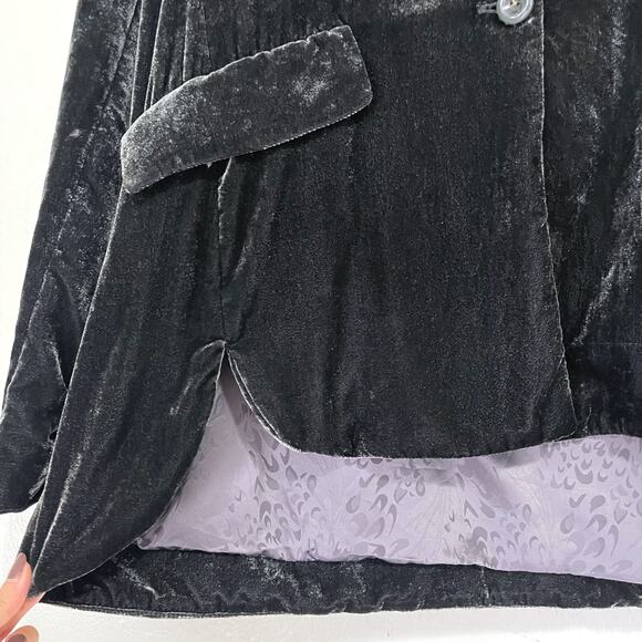 ANTHROPOLOGIE Alessia Velvet Blazer in Gray Green Size XL - Picture 9 of 16